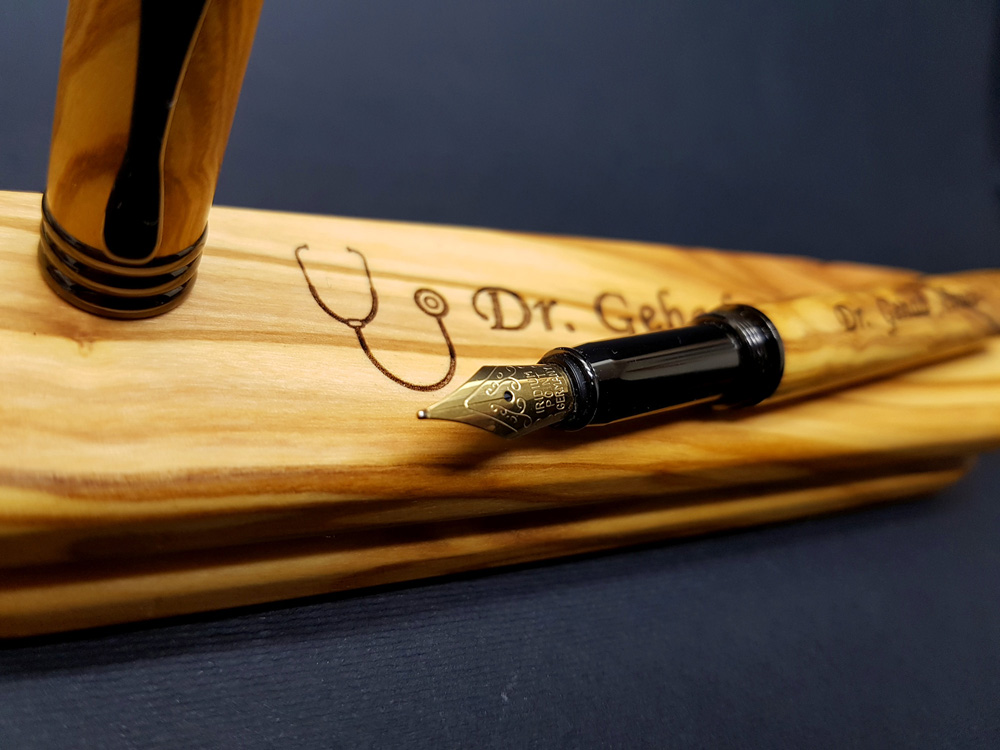 Personalized Doctor Gift, Doctor Appreciation Gift, gift for a doctor-fountain pen-olive wood pen-wooden pen_201334